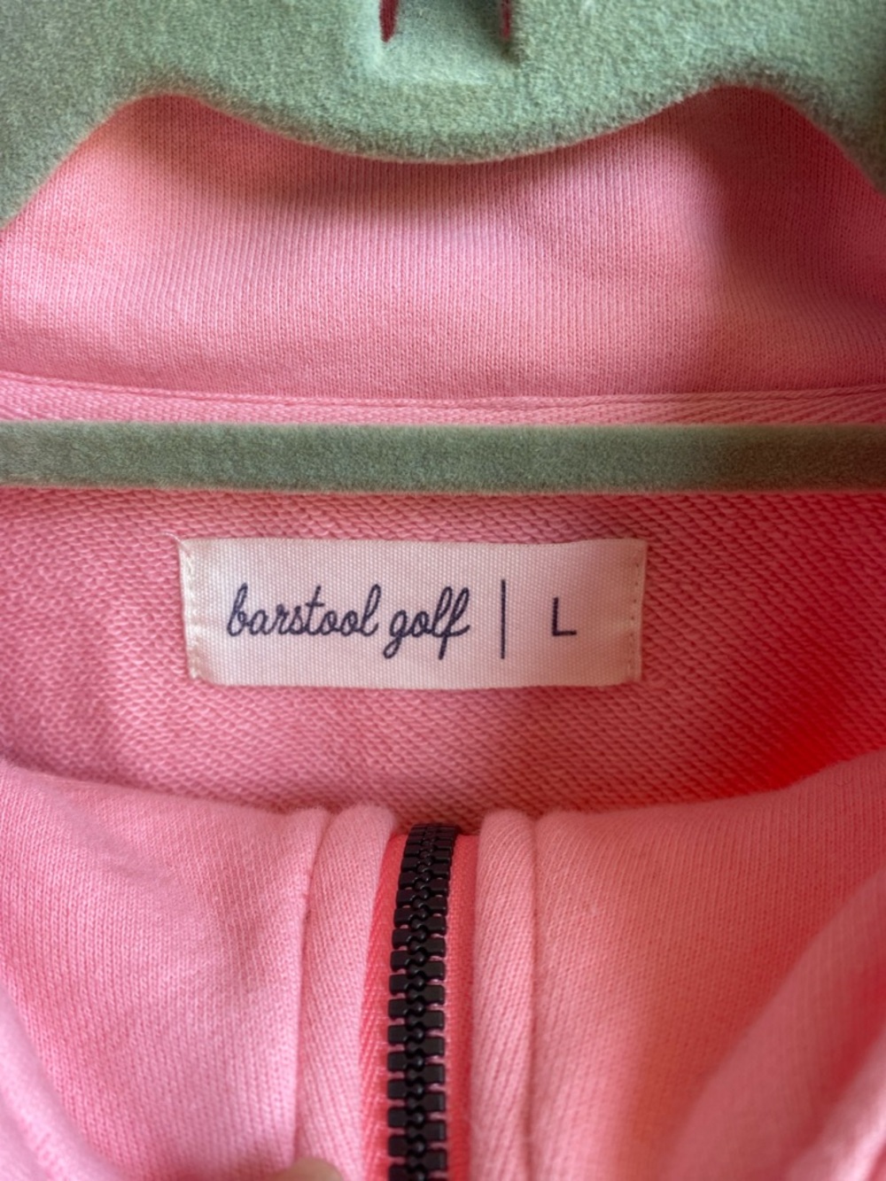 Barstool Golf Women's Pink Quarter-Zip Cropped Sweatshirt Size L - Picture 4 of 6